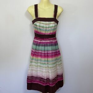 BCBG MAXAZRIA  Dress Cotton Striped Fit&Flare Striped Dress Excellent Sz…